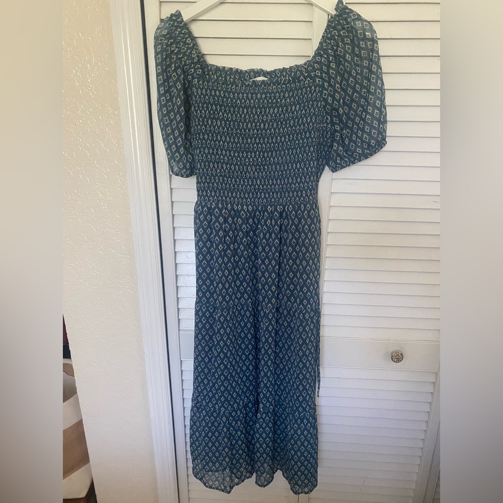 Lucky Brand Blue Patterned Dress size M